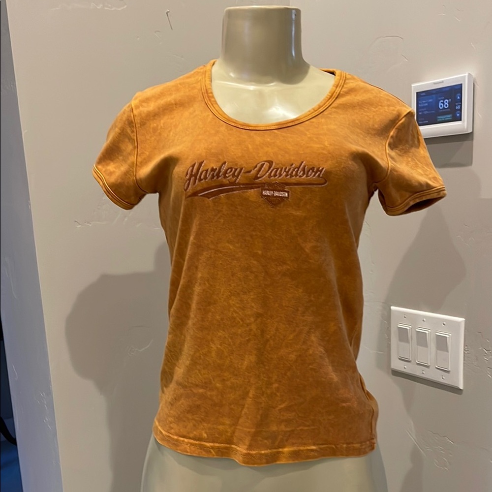 Harley-Davidson women’s brown Orange tye die T-Shirt size small